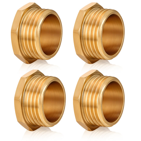 Ymapinc 3PCS Garden Hose End Cap, 3/4" Male Brass Hose Cap, Garden Hose Plugs and Caps with PTFE Pipe Seal Tape, Outdoor Faucet Cap, Irrigation Tubing Water Hose Cap Pipe Fittings Tubing Stopper