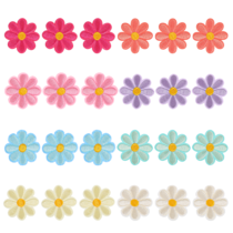 24pcs Flower Iron on Patches, 4.2 cm Cute Daisy Fabric Flower Patch for Clothes Sew on Embroidered Applique Patch Sewing Floral Iron Patches for Clothing Jeans Jackets Bags Backpacks Shirts (10 Color)