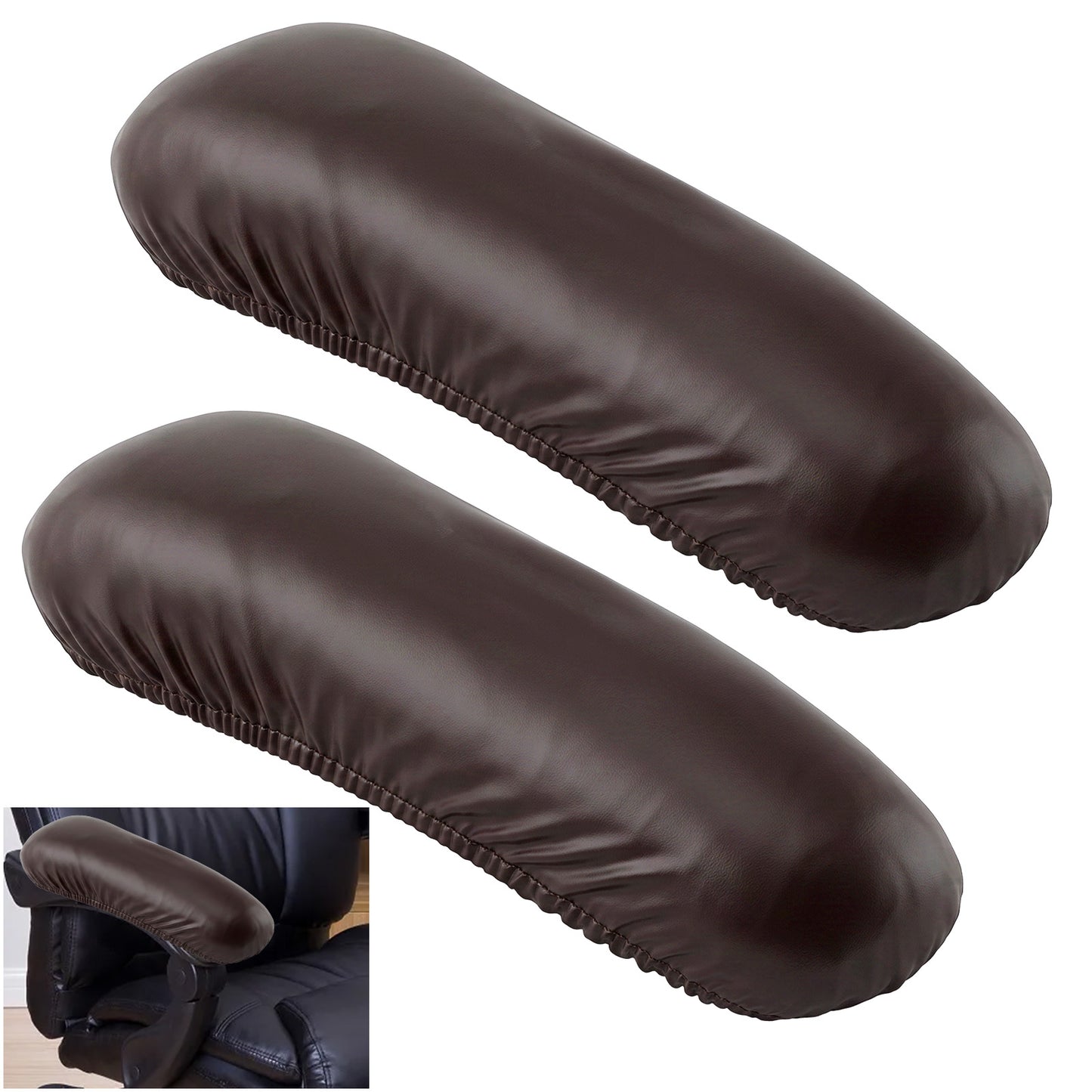 RAHHLIZS Stretch Office Chair Armrest Cover Wheelchair Replacement Arm Pads Elastic Band Short Computer Chair Arm Covers (Black)