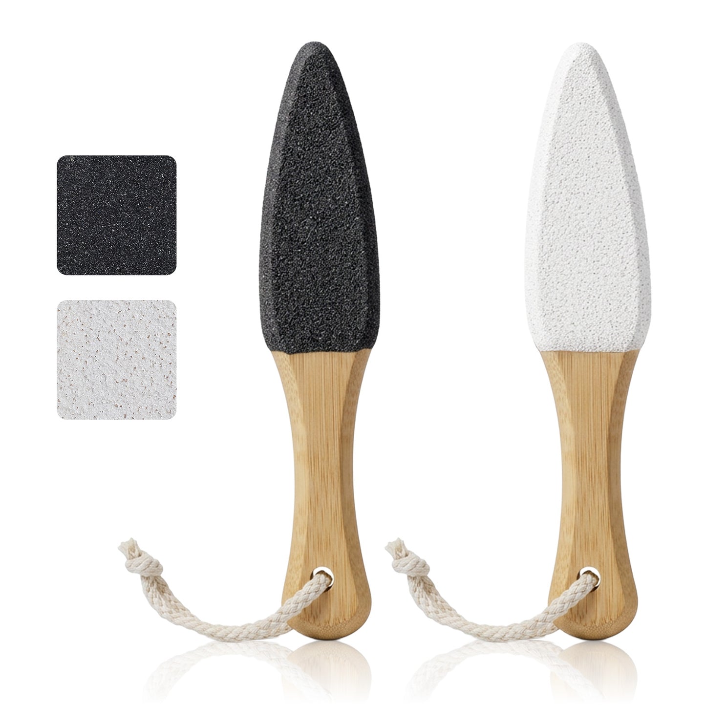 Ouligay 2 PCS Pumice Stone for Feet with Handle Foot Dead Skin Remover Foot File for Dead Skin Foot Scrubber for Remove Cracked Heels, Dry Feet Care