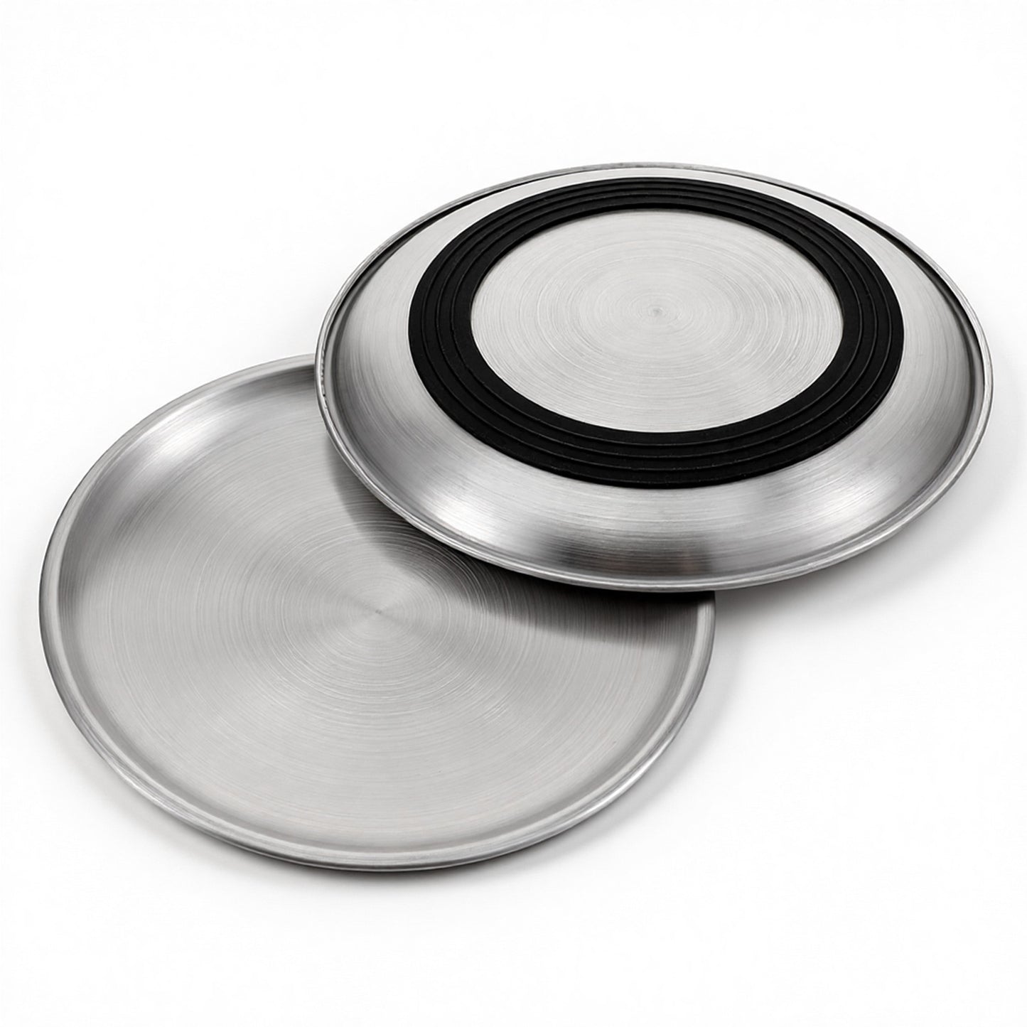 Stainless Steel Cat Bowls, Dog Plates For Food, Flat Metal Shallow Wide Whisker Friendly Shallow Cat Feeding Bowls Dishes with Non-Slip Base for Indoor Cats and Small Dogs, Kitten Food Bowl Set