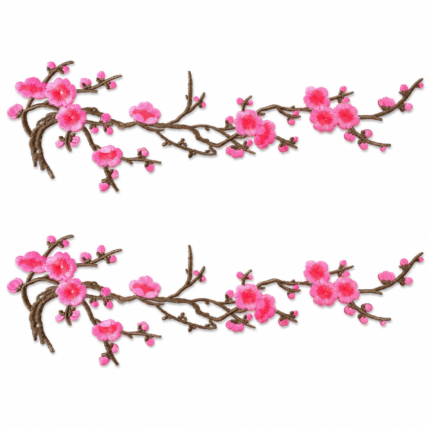 RAHHLIZS 2pcs Embroidery Cherry Blossom Patches Iron On