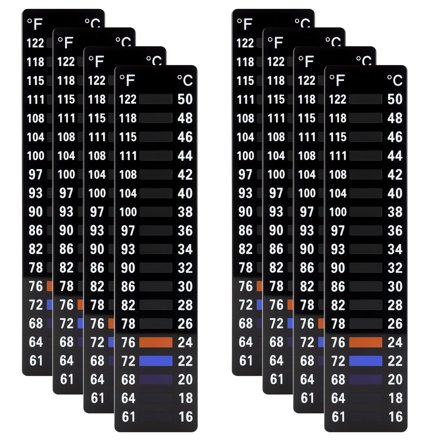 8PCS Aquarium Thermometer Strip, Fish Tank Thermometer Stick On, Thermometer Sticker, Terrarium Water Temperature Test for Fish Tank/Kombucha/Fermentation Jar