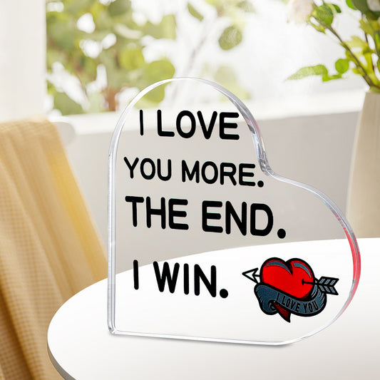 Ymapinc Acrylic Heart Shaped Plaque Ornament, Valentine's Day Gifts for Her & Him Wife Husband Girlfriend Boyfriend Present Anniversary Birthday Graduation Mother’s Father’s day