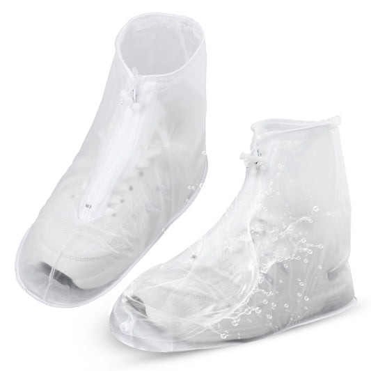 Tyqour Waterproof Rain Shoe Covers with Zipper Non-Slip Foldable Shoe Protector Covers Reusable Shoe Covers Travel Rain Galoshes for Women Men Outdoor Hiking Climbing Camping Cycling Cleaning(XXXL)
