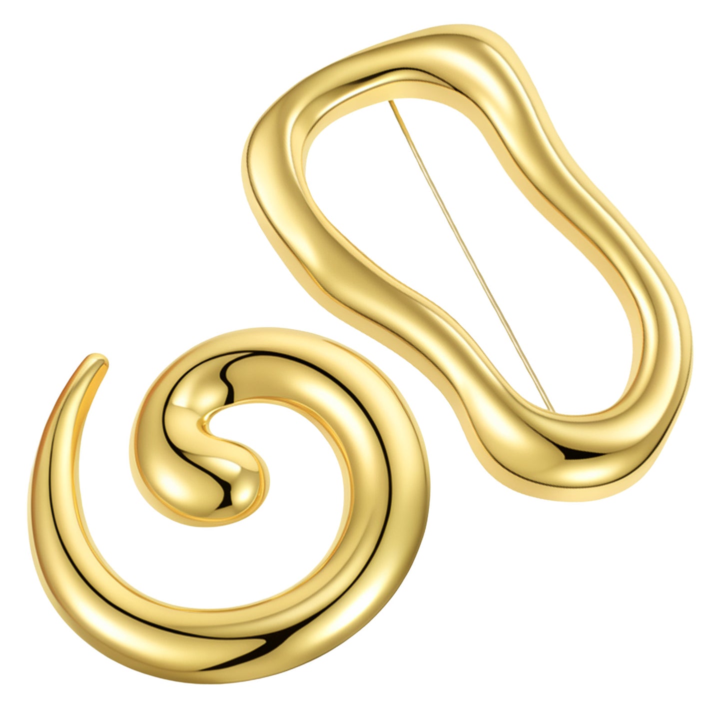 RAHHLIZS 2pcs Irregular Geometric Brooches Pins Gold Brooches for Women Lapel Shawl Pin Set Unique Unisex Jewelry Hat Scarf Suit Dress Shirt Wedding Party Jewelry