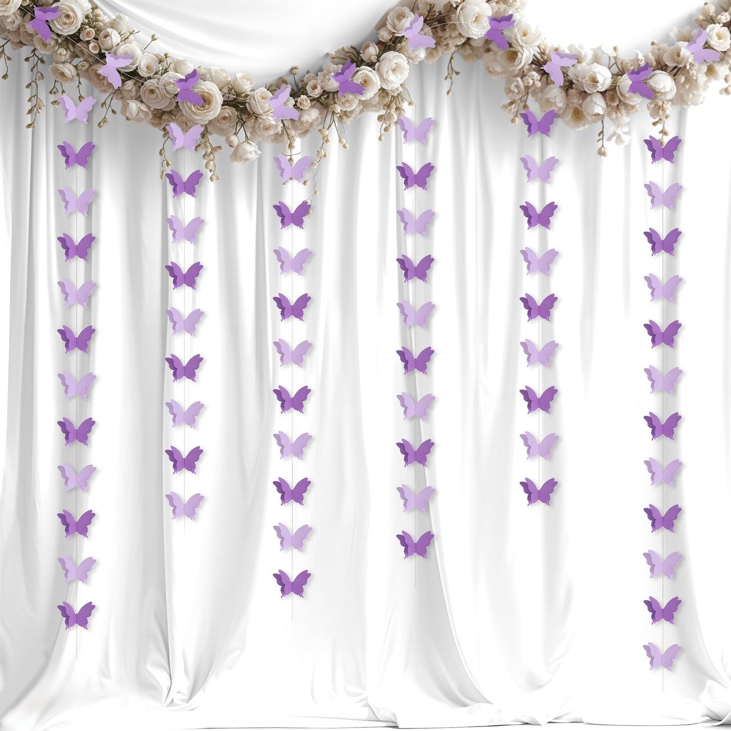 Nogeqi 72 Pcs 3d Butterfly Party Decorations Hanging,Purple Butterfly Decorations,Paper Butterfly Garland,Butterfly Decorations for Birthday Party Weding Ceiling Decorations Bedroom Decor(Purple)