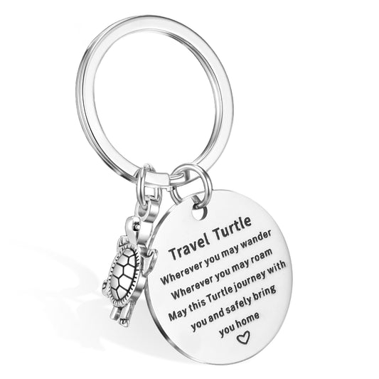 Tyqour Turtle Gifts - Good Luck Travel Turtle Keychain Encouragement Keyring Sea Turtles Gifts for Lovers Women Family Friends Handbag Accessories Backpack