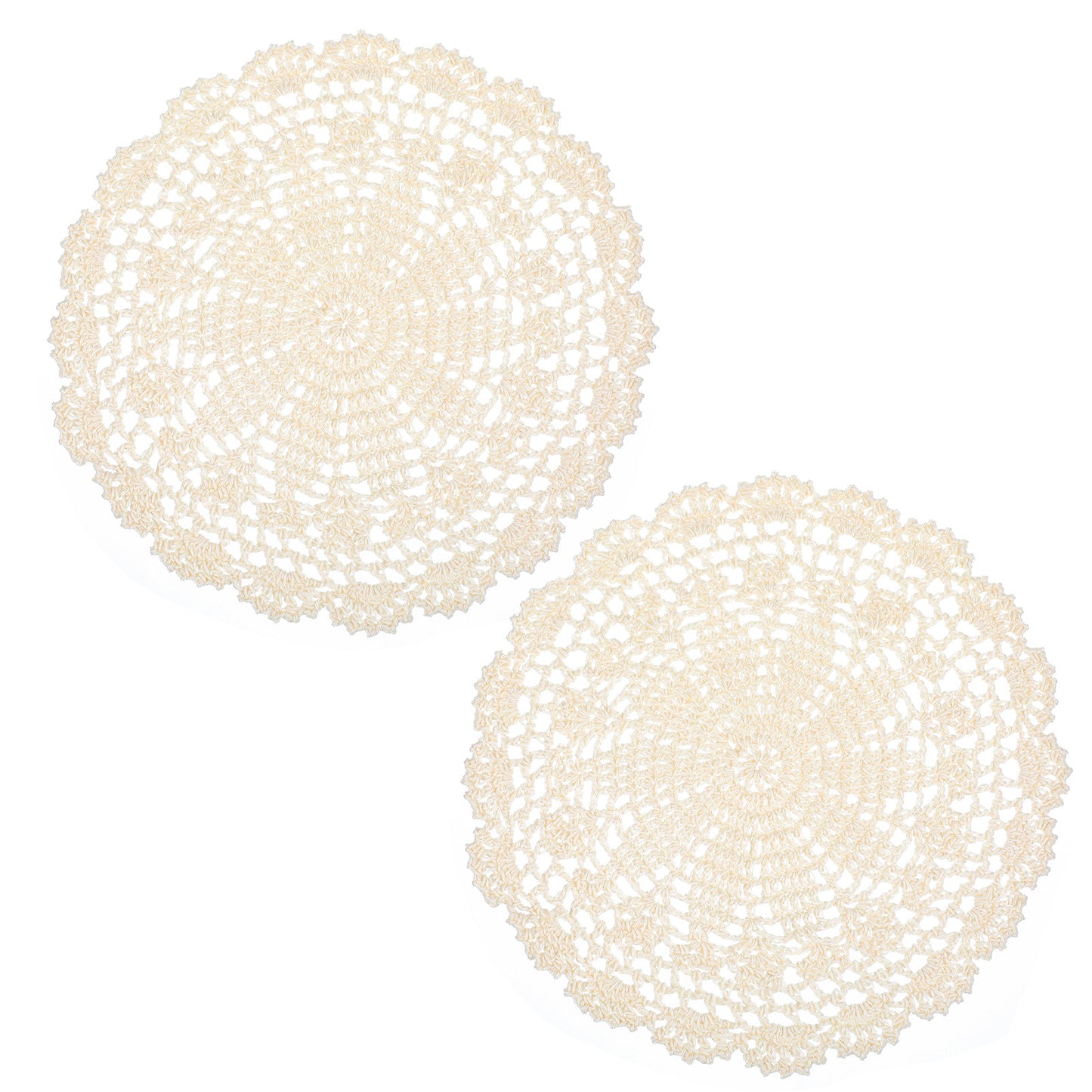 Tyqour 2 Pcs Handmade Crochet Round Cotton Doily Lace Doilies for Tables Crochet Doilies Lace Table for Kitchen Dining Room Wedding Cup Vase Decoration