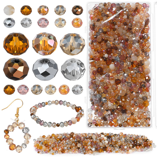 Xinjoduz Faceted Rondelle Glass Beads for Jewelry Making - 800PCS Multi Faceted Loose Rondelle Beads for Bracelets Necklace Earring DIY Decor, Colorful Assorted Suncatcher Glass Bead for Crafts