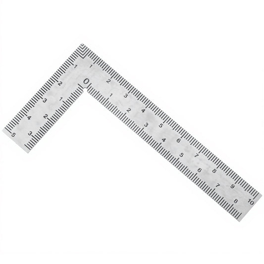 Ymapinc Steel Ruler L Square Tool, 2×4 Inch Stainless Steel Small Carpenter 90 Degree Right Angle Ruler for Woodworking/Engineering, Machinist/Framing Square (Steel Ruler)