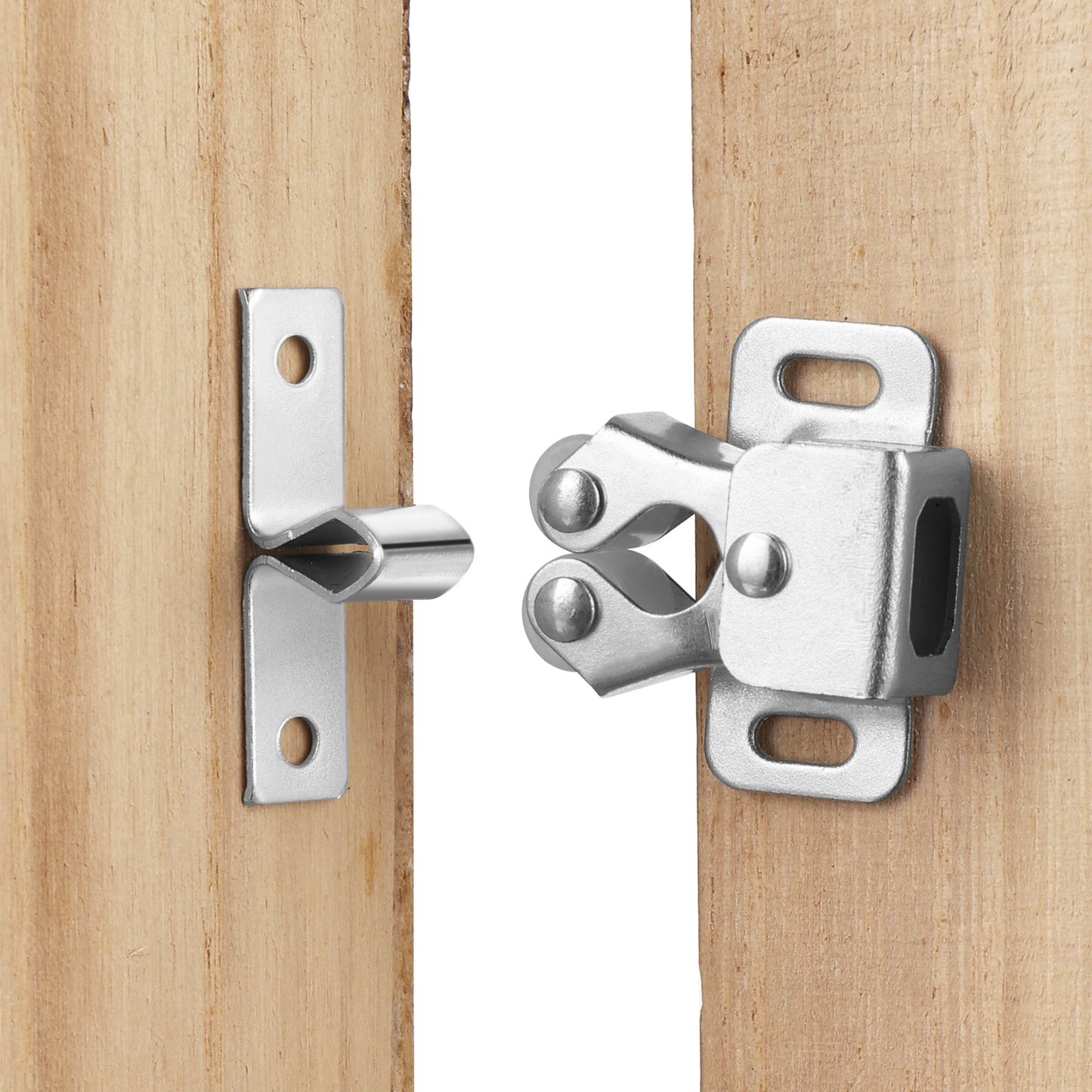 Ouligay 4Pcs Cabinet Latch Double Roller Cupboard Cabinet Door Latch Hardware for Closet Kitchen Cabinets Latches and Catches with Screws