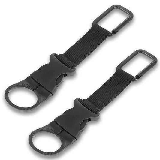 2 Pcs Heavy-Duty Water Bottle Holder with Strap Carabiner Clip and Key Ring, Ymapinc Water Bottle Clip Hook Carrier for Backpack for Outdoor Camping Hiking Traveling or Daily Use
