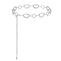 Chain Belt for Women, Circle O-Ring Metal Link Body Chains, Fashion Multilayer Chain Belts for Ladies, Plus Size Silver Tone Chains Belt Fashion Waist Jewelry for Dress Jeans