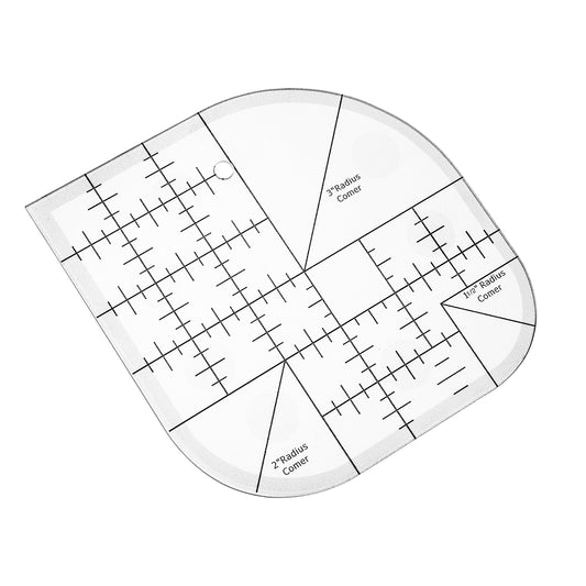 Ymapinc Curved Corner Cutter Quilt Ruler, Acrylic Sewing Patchwork Ruler Quilting Templates, Multifunctional DIY Sewing Supplies Sewing Template Patchwork Tool