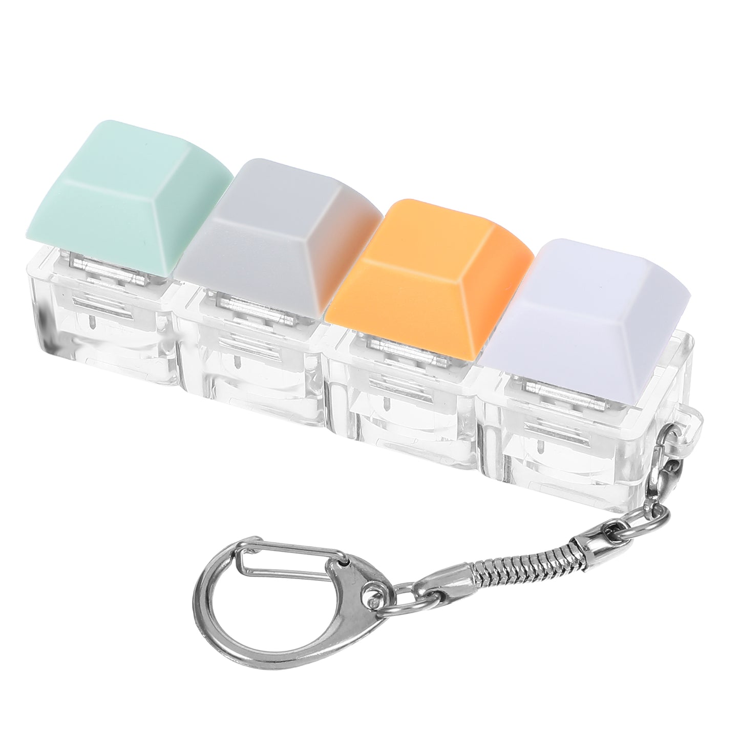 Mabor Keyboard Fidget Clicker Keyboard Fidget Keychain of 4 Colors Decompression Keycap Button Stress Relief Gifts for Adult to Relief Stress Pass Time