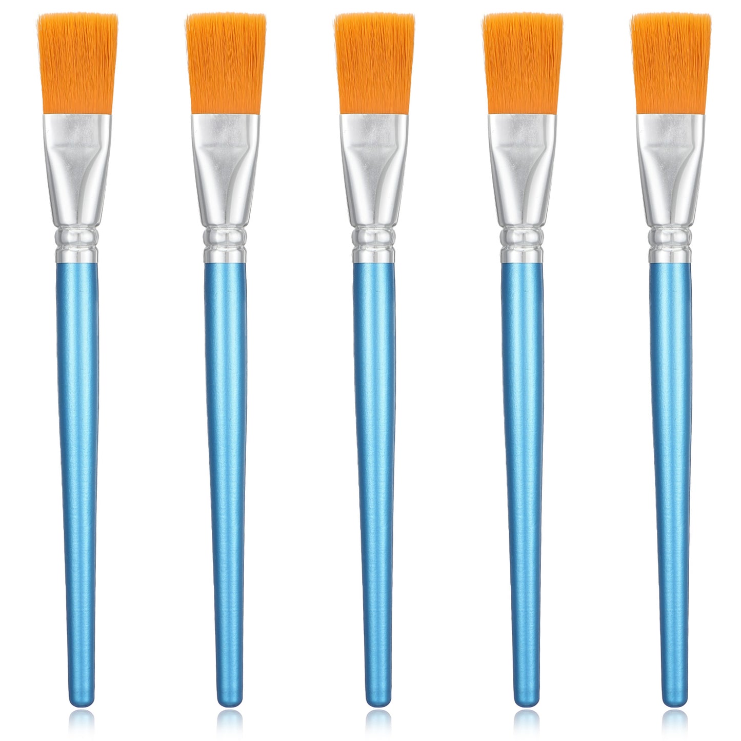 Ouligay 5PCS Flat Paint Brushes for Acrylic Painting 0.83 Inch Craft Paint Brushes Small Artist Paint Brushes Bulk for Adult Artist Detail Oil Canvas Watercolor Face Painting
