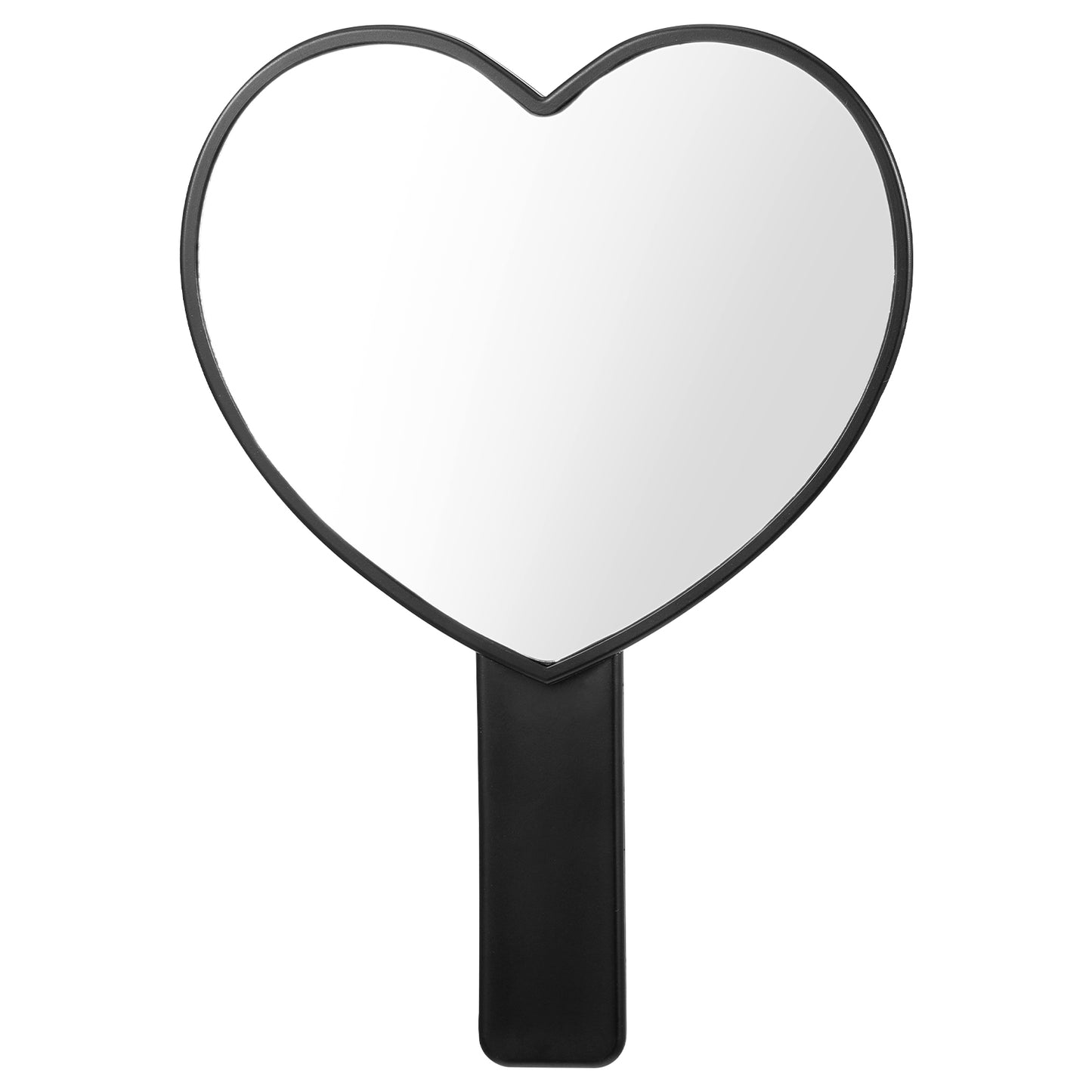 Sorcristy Heart-Shaped Handheld Mirror with Handle, Portable Travel Makeup Mirror, Mini Heart Shaped Makeup Lash Cosmetic Mirror for Women and Girls (Black)