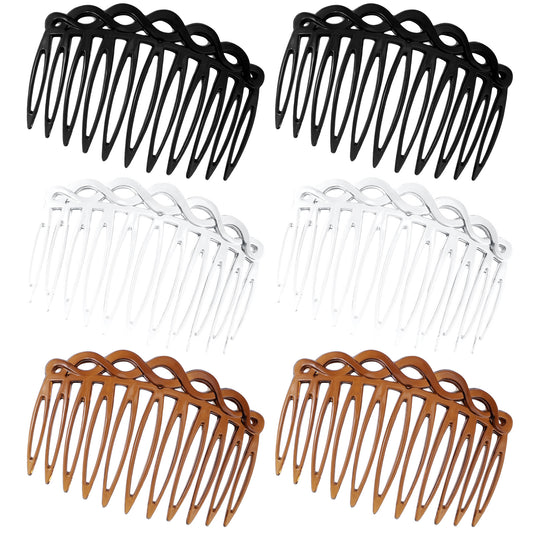 Ymapinc 6PCS French Hair Combs for Women - Resin Decorative Comb Clips, Small Hair Styling Tools for Curly Straight Hair, Bridal Wedding Accessories