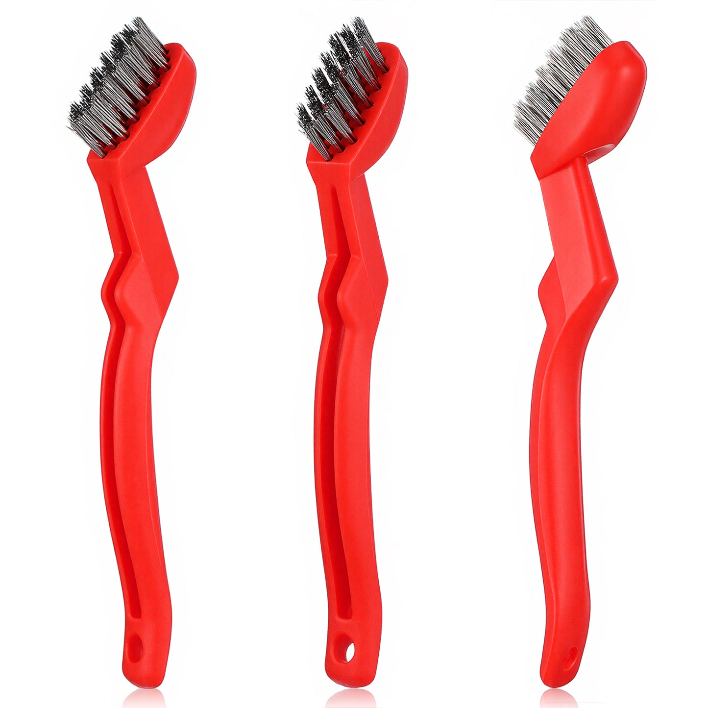 Chsoejuf 3 PCS Wire Brushes 6.69×1.34 Inches Small Stainless Steel Brush