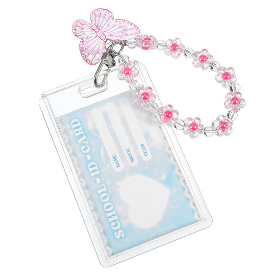 Ymapinc Cute Acrylic Photo Card Holder, Kpop Photocard Holder Keychain with Butterfly Pendant, Transparent Photocard Sleeves for K-pop Photocards Keychain Accessories