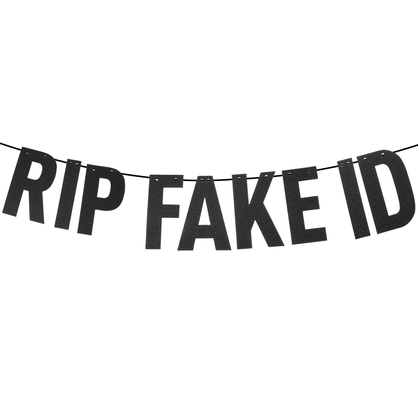 Pre Strung Rip Fake Id Banner Black Glitter Funny 21st Birthday Banner Backdrop Decorations Party Decorations Supplies for Him Her 21 Year Old Party Decoration Supplies Sign Gifts for Men Women