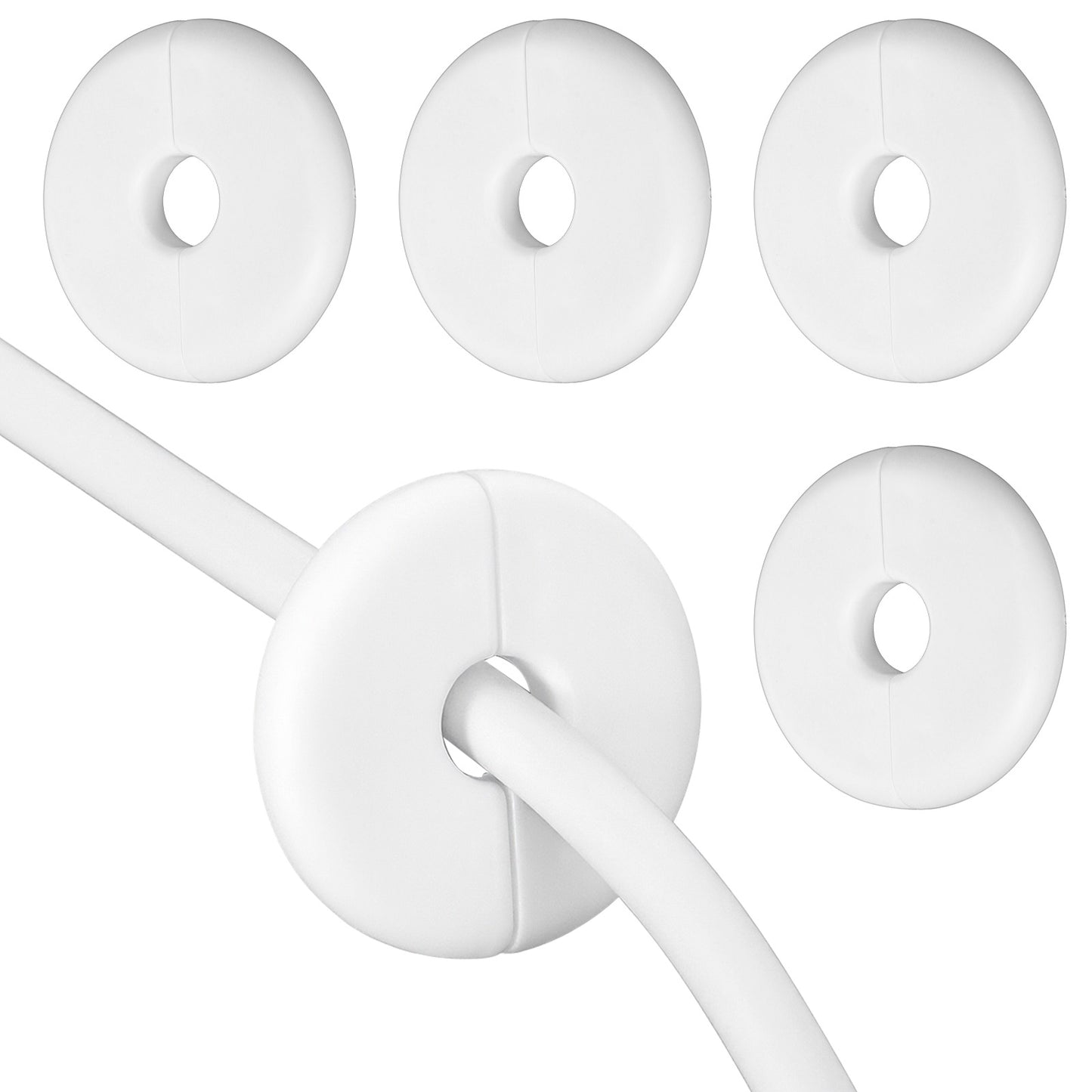 RAHHLIZS 4pcs Wall Grommets for Cables Pass Through Wire Hole Cover Accessories Cable Grommets Routing Kit for ethernet Cable Wall Bushing Feed Through