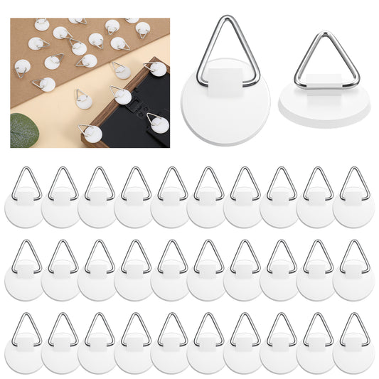 Tyqour 30pcs Adhesive Picture Hangers Plate Wall Hangers for Display Frame Hangers Without Nails Ideal for Hanging Pictures Without Nails