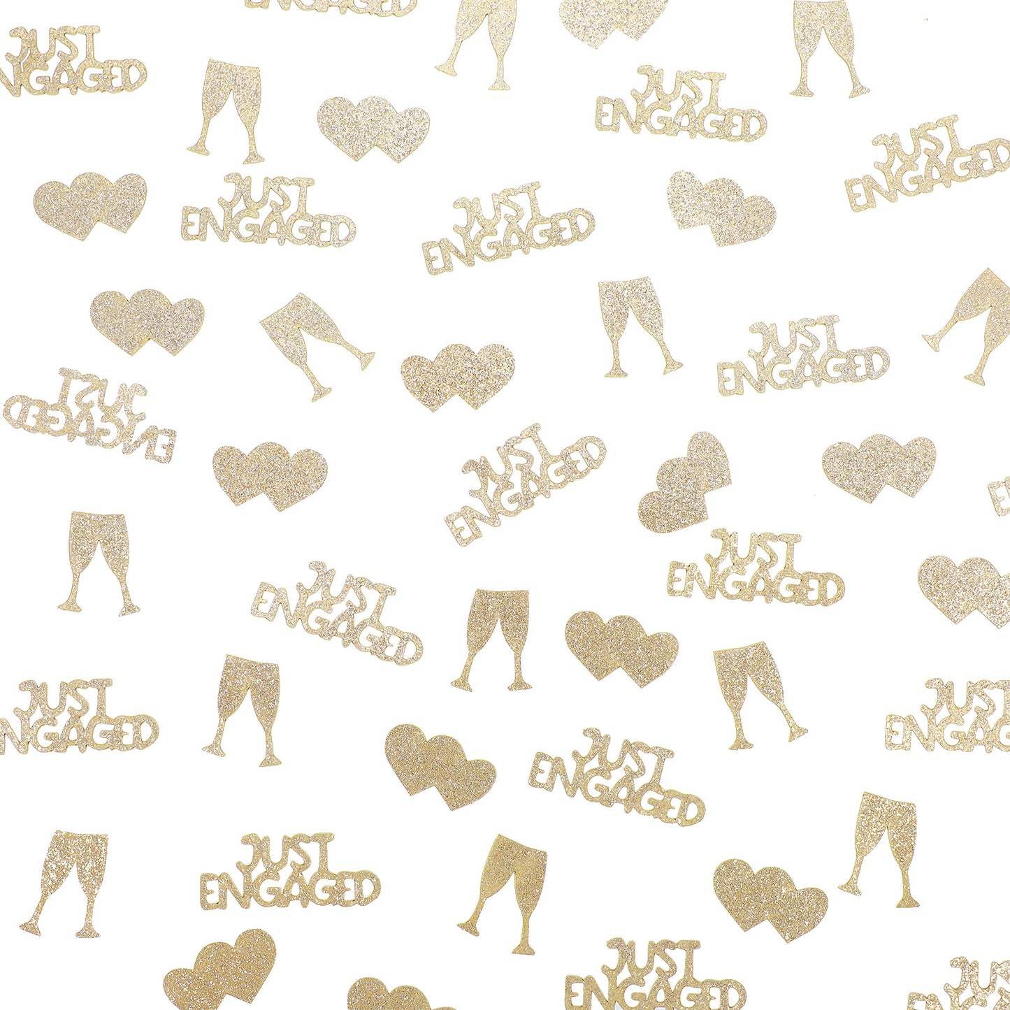 200Pcs Champagne Gold Just Engaged Confetti for Engagement Party Decorations Glitter Heart Wedding Confetti Table Confettis for Engaged Bachelorette Bridal Shower Party