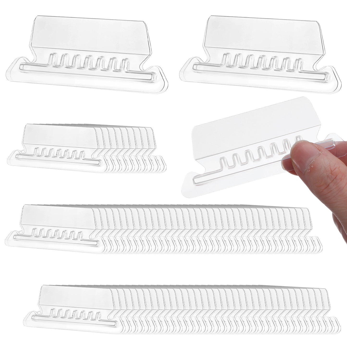 100Pcs Hanging File Folder Tabs, File Tabs for Hanging Folders, Plastic Tabs for Hanging File Folders and Inserts, Transparent File Folder Tabs and Inserts for Back to School Organizer Office Room