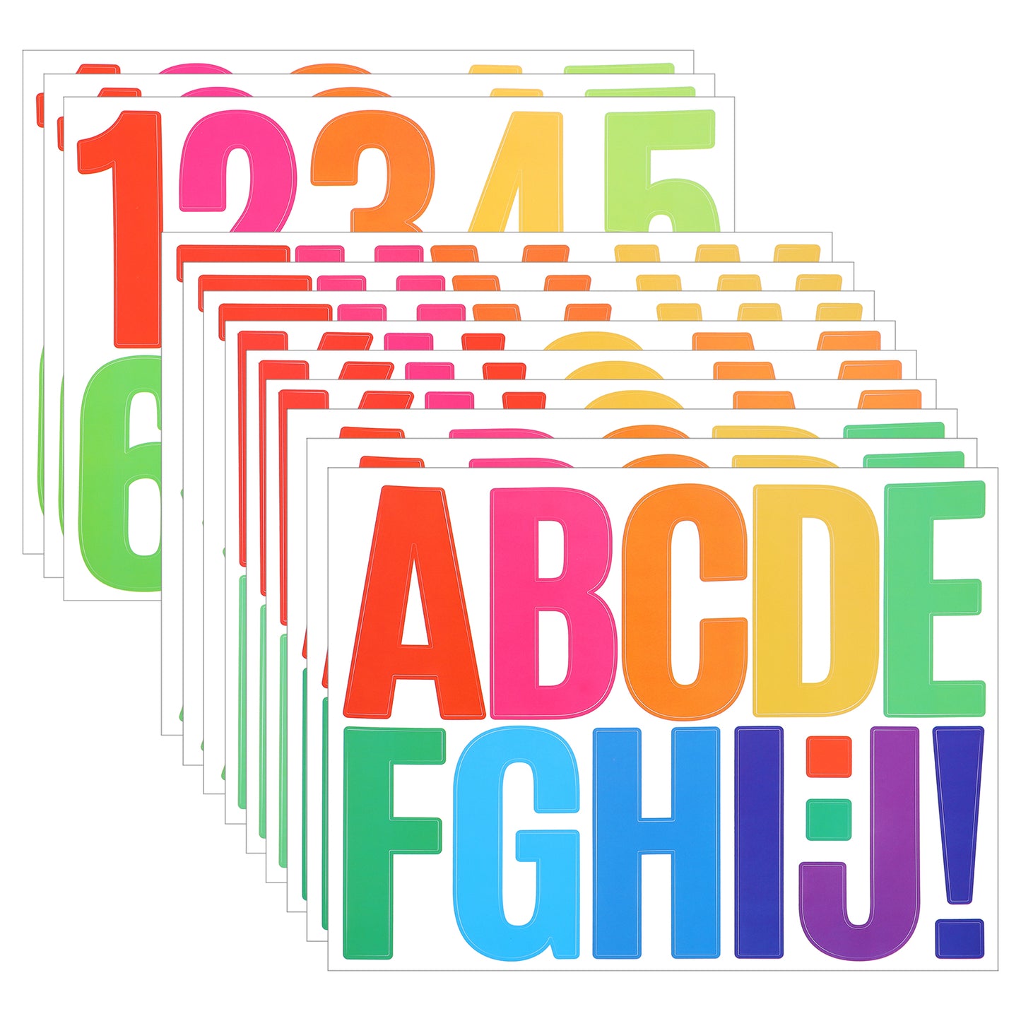 24 Sheets Letter Stickers Large,4 Inch Letter Stickers Large,Vinyl Alphabet Sticker,Big ABC Numbers Peel and Stick,Self Adhesive Waterproof Vinyl Stick On Letters Sticker for Poster Board(Colorful)