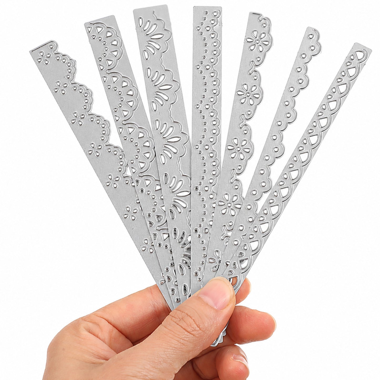 7Pcs Lace Die Cuts for Card Making Layer Border Cutting Dies Carbon Steel Metal Die Cuts Cutting Mold Embossing Stencils for Scrapbooking Decoration DIY Album Craft Paper Decor