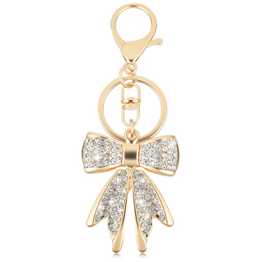 Teaaha Bow Keychain for Women, Plated Rhinestone Bowknot Keychains Cute Car Key Chain Aesthetic Keychain Accessories for Key Purse Bags Handbags Backpack