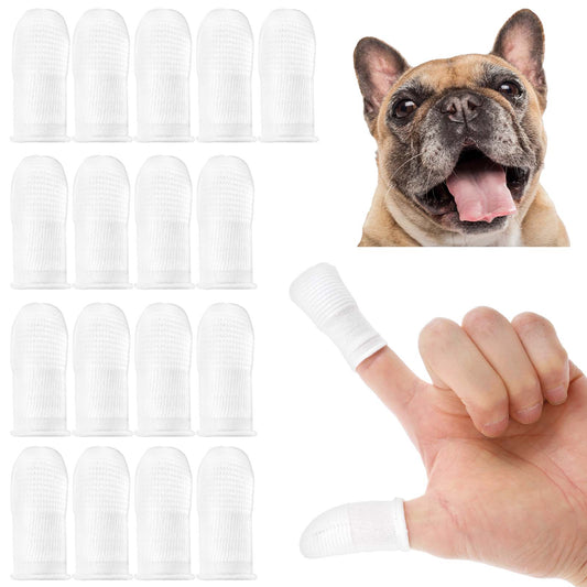 20 Pcs Dog Toothbrush Finger Cat Toothbrush Dog Finger Toothbrush Small Breed Dog Toothbrush Pet Toothbrush Finger Toothbrush Cat Toothbrush Soft High Grade Finger Toothbrush for 2 Fingers