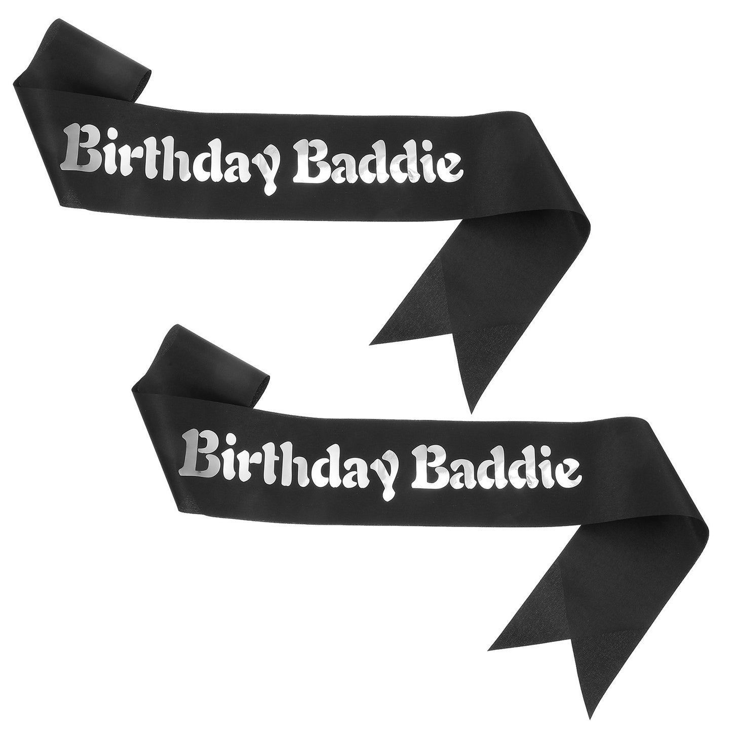 RAHHLIZS 2 Pcs Birthday Baddie Sash Adjustable Reusable Funny Glitter Birthday Sash for Girls Women Men Black Birthday-Sashes Birthday-Decorations Party Favors Supplies Gifts