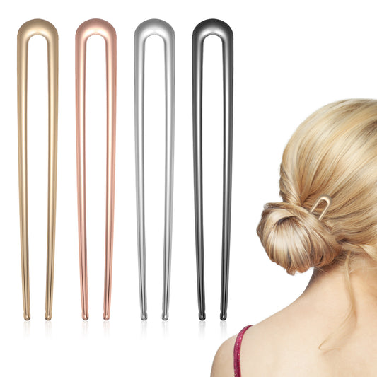 Tyqour 4 Pcs 5.9inch Large French Hair Pins U Shaped Hair Pins French Pins for Fine Hair Vintage Hairpin French Pins Hair for Women Hair Styling Accessories